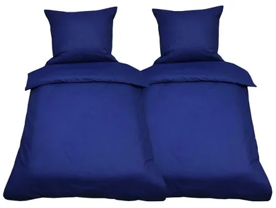 Produktbild von Bettwäsche 135x200 Baumwolle Uni Bettbezug Renforce Garnitur Set 2 tlg / 4 tlg