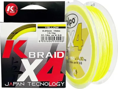 Produktbild von Kolpo Kx4 150 M Geflochtene Schnur Golden 0.060 mm Golden 0.060 mm
