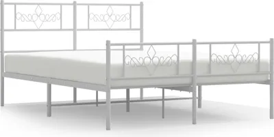 Obrázok produktu pre vidaXL Detská posteľ s čelom a nohami kovová biela 120x190 cm