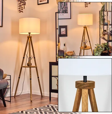 Produktbild von Schiavonea Stehlampe aus Holz/Stoff in Naturfarben/Weiß