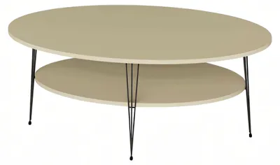 Immagine prodotto di Tavolino moderno in legno beige con acciaio inox