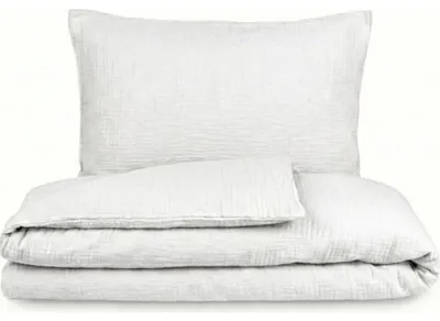 Immagine prodotto di Kvalitex biancheria da letto in crêpe francese 220x200, 70x90cm BIANCO