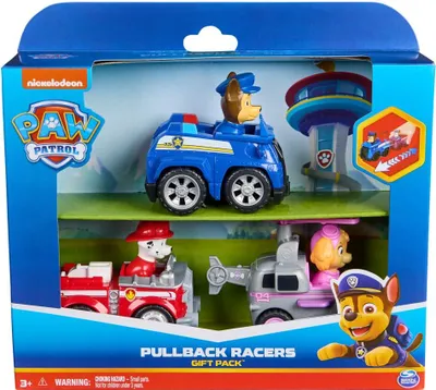 Obrázok produktu pre PAW Patrol Pullback Racers Gift Pack, Súprava vozidla a dráhy, PAW Patrol, 3 rok / roky, Plast, Viacfarebný