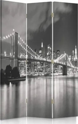 Produktbild von Paravent - Raumteiler Cityscape - Dekorativer Raumtrenner cm. 110x150 (3 x)