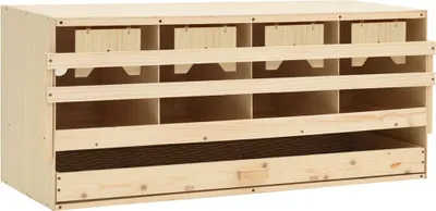 Obrázok produktu pre Hniezdo pre sliepky, 4 priehradky 106x40x45cm, borovicový masív