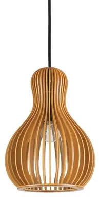 Image de Ideal Lux Suspension Citrus-1 Sp1 en bois naturel Lampe à suspendre en bois