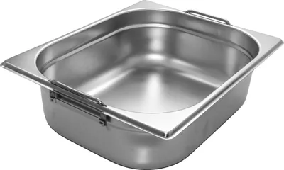 Produktbild von AcMax GN 1/2 Gastronormbehälter GN-Behälter Edelstahl 6,5 Liter Tiefe 100mm FALLGRIFF