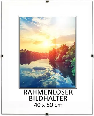 Obrázok produktu pre MG Design Bezrámový obrazový rám, klip rám 40 x 50 cm - s klipmi, akrylové sklo, HDF doska - na vertikálne alebo horizontálne zavesenie/stojan
