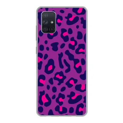 Produktbild von MuchoWow® Handyhülle Schutzhülle Hülle für Samsung Galaxy A71 Pantherdruck - Lila - Rosa Silikon Softcase Handy Hülle - Kartenbesitzer