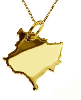 Image de collier de 50cm + pendentif Kosovo en or jaune 585