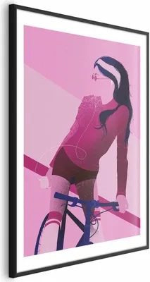 Produktbild von Posterpapier Poster - Woman on a Bicycle 21x30 cm Menschen h-A-0147-ao-a