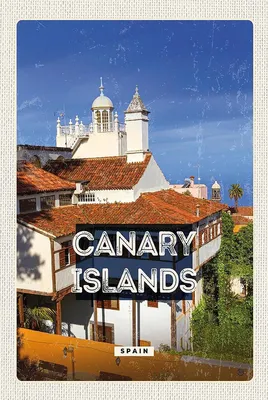Produktbild von vianmo Holzschild 18x12 cm Canara Islands Spainsziel Bildmotiv Reisemotiv Abenteuer Reisen