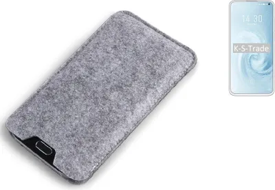 Produktbild von K-S-Trade Filz Handyhülle kompatibel mit Meizu 17 Pro Schutzhülle Filztasche Filz Tasche Case Sleeve Handy Hülle Filzhülle grau