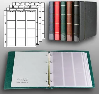 Produktbild von Prophila Collection Münz-Album mit 4 Hüllen für 110 Münzen grün