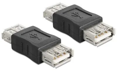 Produktbild von DeLOCK USB A Adapter, USB 2.0 A FM, USB 2.0 A FM, Grau