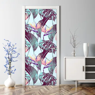 Produktbild von Dekorative Klebefolie selbstklebend Tapete Türposter dekoration Tropische Pflanzen 77 x 200 cm