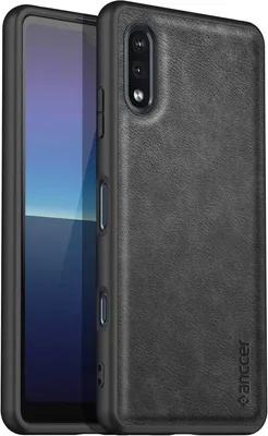Immagine prodotto di Custodia nera per Sony Xperia Ace SO-02L, con elegante retro in ecopelle