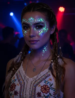 Productafbeelding van Zelfklevende, fosforescerende glitterstenen - Eén maat, AI-gegenereerde afbeelding