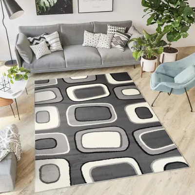 Immagine prodotto di Tappeto Tapiso DREAM Moderno Bianco Nero Grigio Soggiorno ÖKOTEX 300 x 400 cm