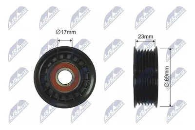 Produktbild von NTY RRK-FR-000 Spannrolle Keilrippenriemen 69mm für FORD Focus II Schrägheck (DA, HCP, DP) Focus II Kombi (DA, FFS, DS) für VOLVO V50 (545) für MAZDA