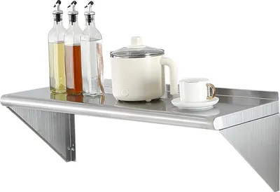 Zdjęcie produktu dla Półka ścienna 30x91 cm stal nierdzewna 113 kg - do kuchni baru hotelu