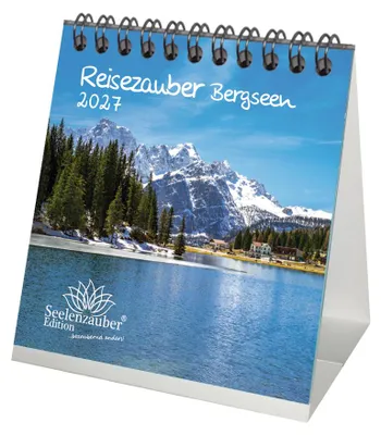 Produktbild von Reisezauber Bergseen Tischkalender 10x10cm für 2027 Bergseen Gipfel und Berge - Seelenzauber