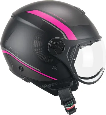 Zdjęcie produktu dla Kask Jet CGM 167M FLO Dot Matt Fluo Black Fuchsia Moulded Visor rozmiar XXL