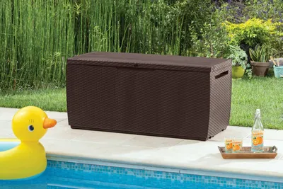 Immagine prodotto di Dmora Cassapanca Outdoor Chicoutimi 53.5x123x57h cm Marrone, Impermeabile Chiusura Lucchetto