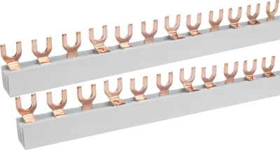 Produktbild von Gabelschiene Hutschiene 3-Phasen 54 Module Kammschiene Sammelschiene Phasenschiene