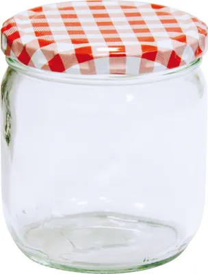 Produktbild von Wurstglas 425 ml Deckel Karo rot/weiß
