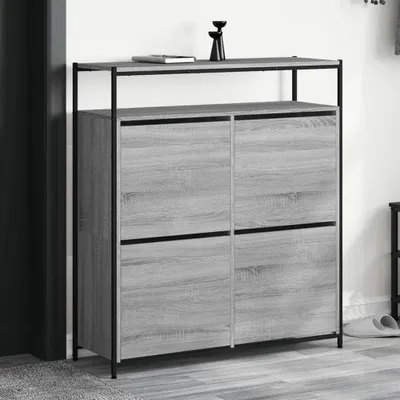 Obrázok produktu pre vidaXL Skriňa na topánky so 4 chlopňami Grey Sonoma 100x34x112 cm