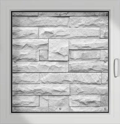 Produktbild von Wallario Lichtschutzbild, Dekorativer Sichtschutz Sonnenschutz 96 x 93 cm mit Motiv: Steinwand grau - Verdunklung ohne Bohren