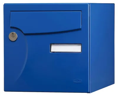 Image de Boîte aux lettres normalisée - 1 porte extérieur - Animation - acier bleu breton