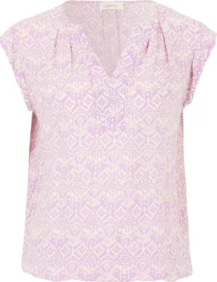 Immagine prodotto di Maglietta a maniche corte "Cartoon Bluse" color crema/viola, taglia 46