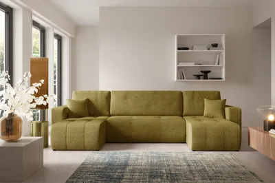 Produktbild von Furnisell U-Form Sofa mit Bettkasten Schlaffunktion "VERITA U", Gelb