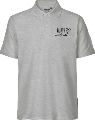 Produktbild von Huuraa Herren Polo Shirt Hürth verliebt 3XL Sport Grey Bio Baumwolle Fairtrade Poloshirt Geschenkidee