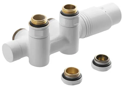 Produktbild von Bruckner WICHER COMBI Thermostat-Anschlussgarnitur für Mittelanschluss 50mm, Weiß