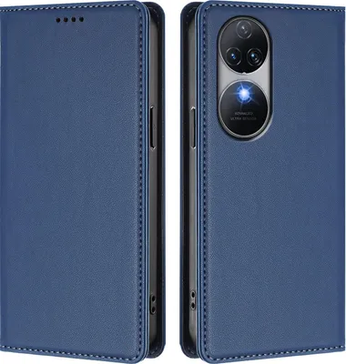 Produktbild von Handyhülle für Oukitel C38, Kunstleder Klapphülle Stoßfeste Magnetische Hülle mit Ständer Dunkelblau