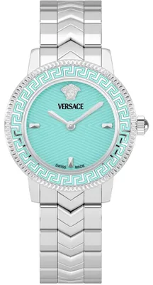 Produktbild von Versace V Icon Damenuhr silber tuerkis