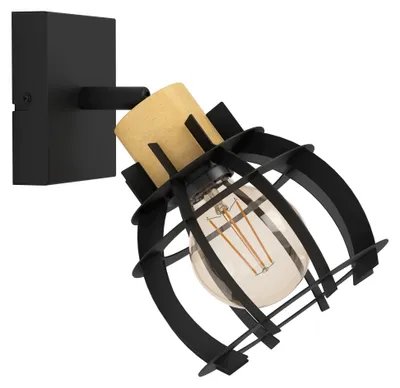 Productafbeelding van EGLO STILLINGTON 1, E27, 220-240 V, Zwart, Bruin