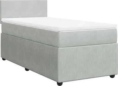 Produktbild von vidaXL Boxspringbett mit Matratze Hellgrau 100x200 cm Samt