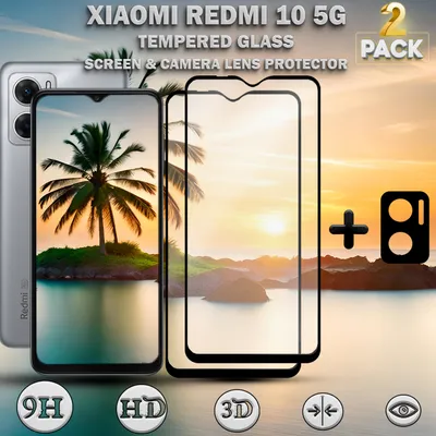 Obrázek produktu pro 2-pack XIAOMI REDMI 10 5G screen protector a lens protector z tvrzeného skla 9H
