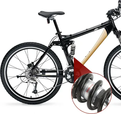 Produktbild von Hinterdemper Fahrrad 100mm 300lbs - Universeller Stoßdämpfer für Mountainbikes - Aluminiumdämpfer für E-Bikes und ATV
