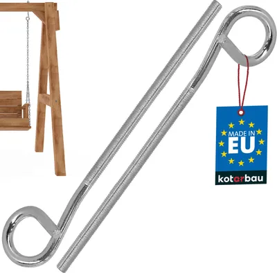 Produktbild von KOTARBAU® 2er Set Schaukelhaken Schraubhaken M8 210 mm Verzinkter Stahl Deckenhaken Haken zum Schrauben Schwerlasthaken Schaukel Haken