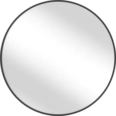 Produktbild von SONGMICS Wandspiegel, runder Badezimmerspiegel mit Metallrahmen, Ø 61 cm, Tintenschwarz