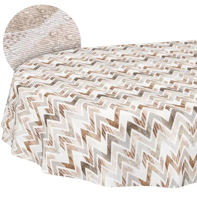 Produktbild von Tischdecke oval 220x140 cm abwaschbar Zickzack wetterfest Outdoor ANRO