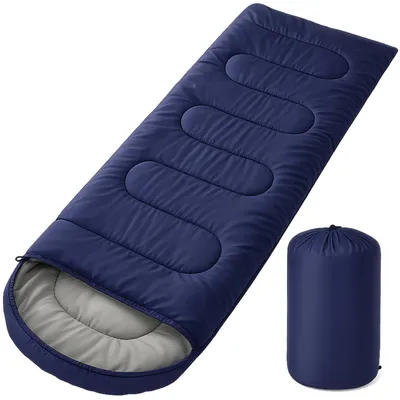 Produktbild von Schlafsack Camping Mumienschlafsack Deckenschlafsack mit Kapuze 215 x 75 cm warm 10 bis 20 °C wasserabweisend mit Packsack