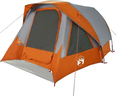 Immagine prodotto di vidaXL Tenda da campeggio 4 persone Grigio e arancione Impermeabile