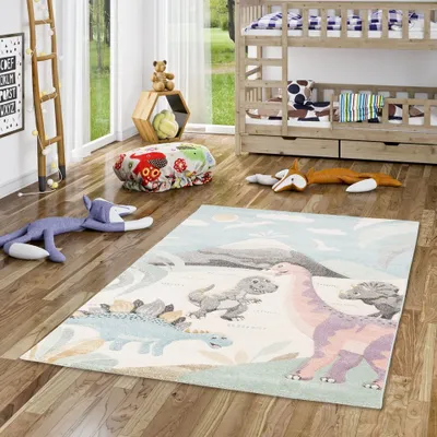 Produktbild von Kinder Teppich Maui Kids Dinowelt Pastell Bunt, Größe:200x290 cm