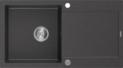 Produktbild von Mexen Leo Granitspüle mit einem Becken und einer Abtropffläche 900 x 500 mm, Schwarz gesprenkelt - 6501901010-76